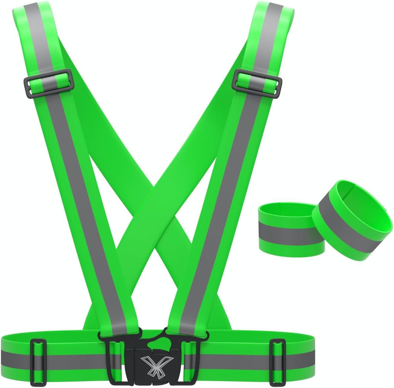 Reflective Vest with Hi Vis Bands, Fully Adjustable & Multi-Purpose Reflective Running Gear, Reflective Straps for Night