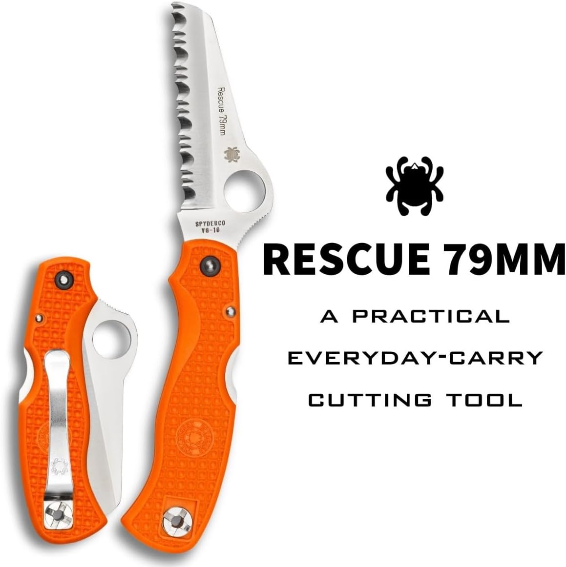 Byrd Cara Cara 2 Rescue Lightweight Knife with 3.88" Stainless Steel Sheepfoot Blade and High Performance Black FRN Handle - SpyderEdge - BY17SBK2