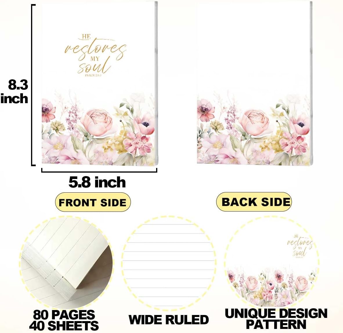 Pink Bow Notebook Journal, A5 Journal Notebook for Office Note Taking, 8.3 x 5.8 inch Writing Diary Subject Notebooks Planner, Travel Journaling-11