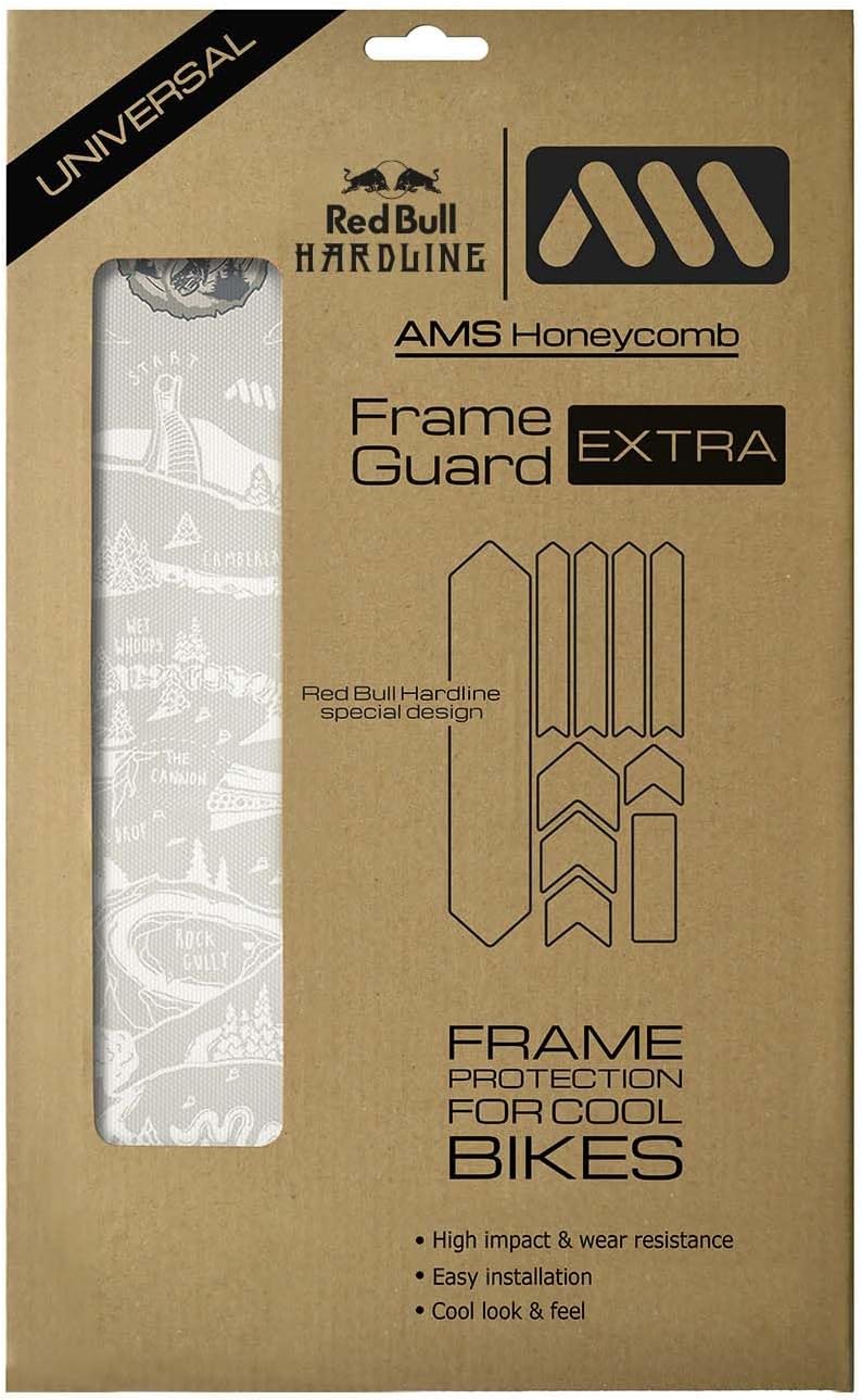 All Mountain Style Bike Frame Protector Extra - Universal Fit, 10-Piece Set for Down Tube, Chainstay, Cable Wear, High-Impact Honeycomb PVC