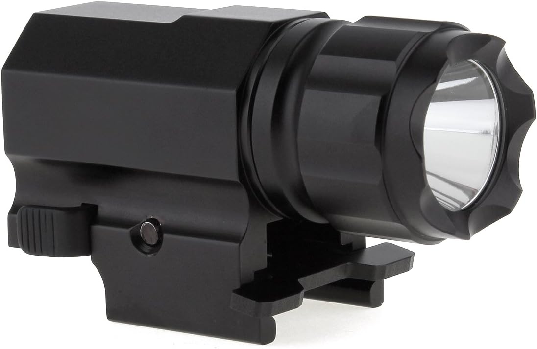 LED Tactical Strobe Gun Flashlight 2-Mode 600LM Pistol Handgun Torch Light with Quick Release Mount for Hiking, Camping, Hunting and Other Indoor/Outdoor Activities