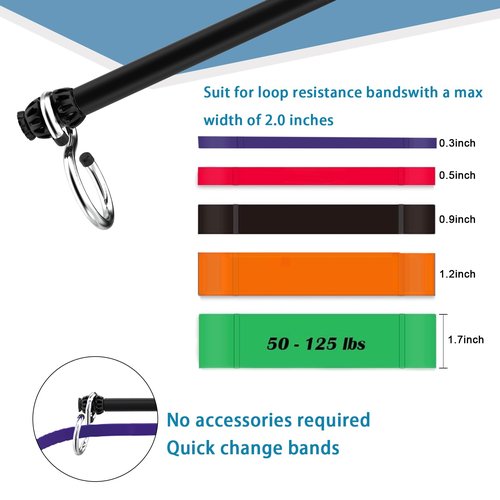 Resistance Band Bar, Portable Pilates Bar with Resistance Bands Home Gym Workouts Stick Squat Yoga Pilates Flexbands Kit for Full Body Shaping (25.5 Inch Bar + 5PCS Resistance Bands)…