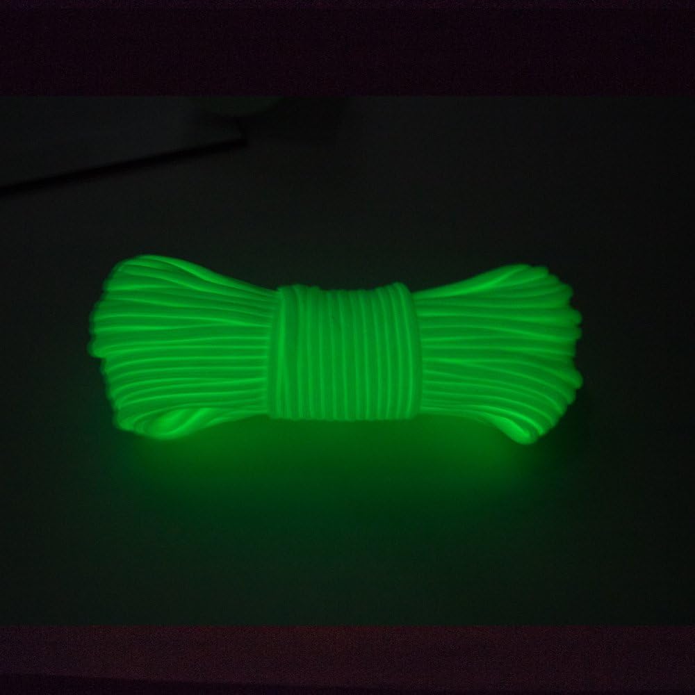 Glow in The Dark 550 Paracord - 100 Feet - 21 Strand - 10 Color Options