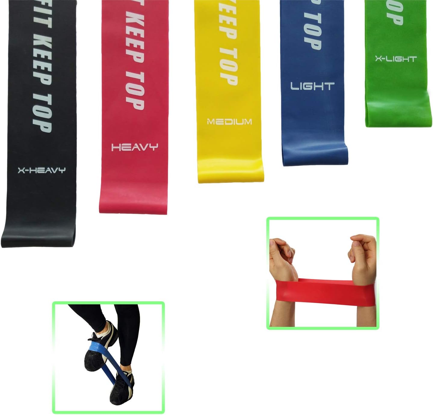 FITOP Resistance Bands Exercise Set of 5, Workout Bands Booty for Home Gym Fitness, Legs and Butt, Stretching, Strength Training & Physical Therapy