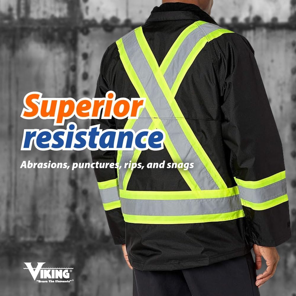 Fire Resistant Hi Vis Jacket for Men - Viking Professional Journeyman 300D Reflective Fire Retardant