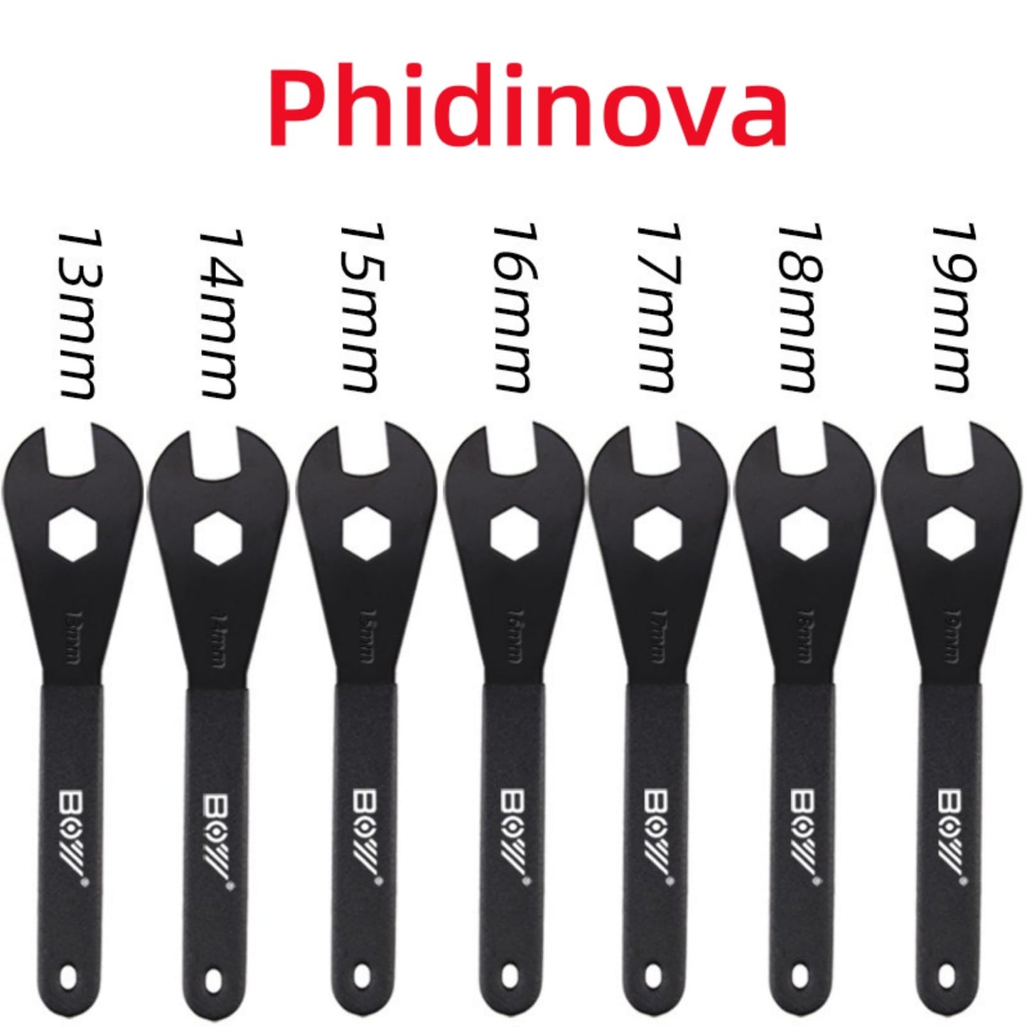 7 PCS Bike Cone Thin Wrench Set Tool (13, 14, 15, 16, 17, 18, 19mm) Bicycle Wheel Hub Axle Nut Install Cycling Spanner Hub Repair Removal Tool