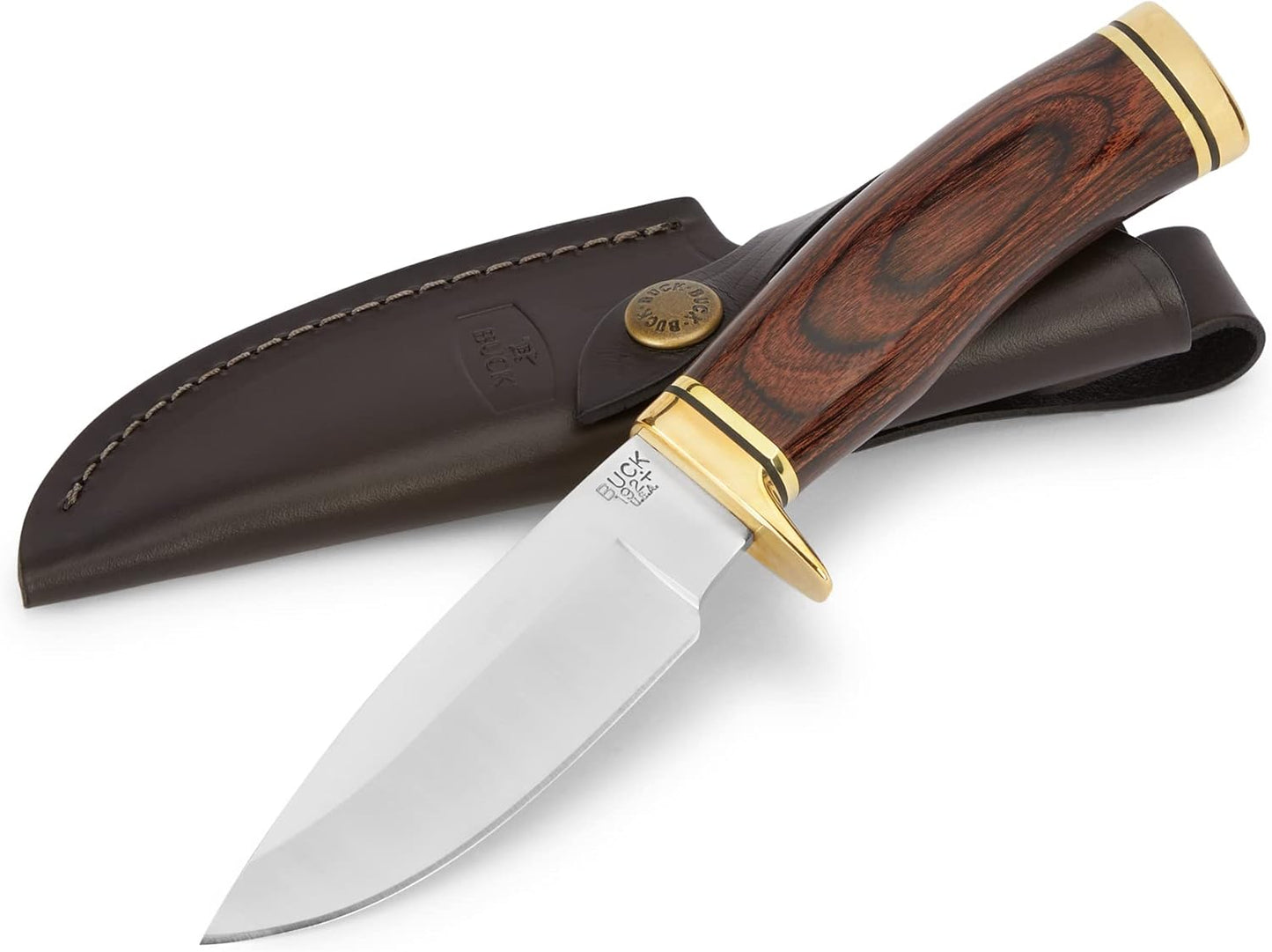 Buck Knives 192 Vanguard Fixed Blade Knife with Leather Sheath - Walnut
