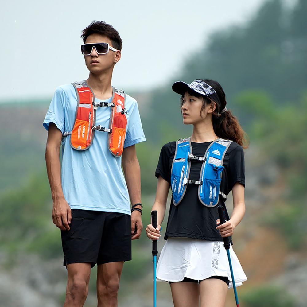 AONIJIE 5L Running Hydration Vest Pack with 1.5L Water Bladder Adjustable & Lightweight Hydration Backpack for Marathon Race Hiking Cycling(Black with 1.5L Bladder)