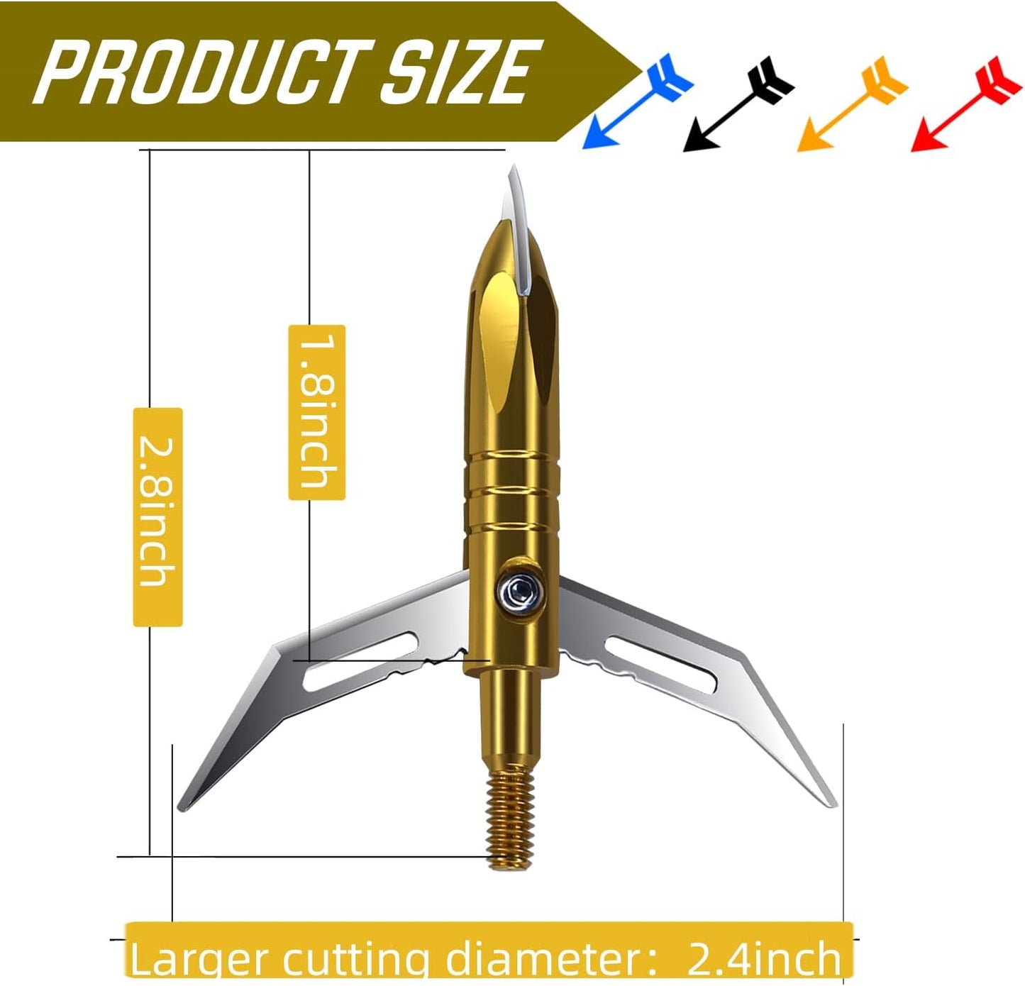12pcs Hunting Broadheads 100 Grain Archery Broadheads 420 Stainless Steel Higher Hardness 2-Blades + 1 pc Broadhead Case for Arrowheads