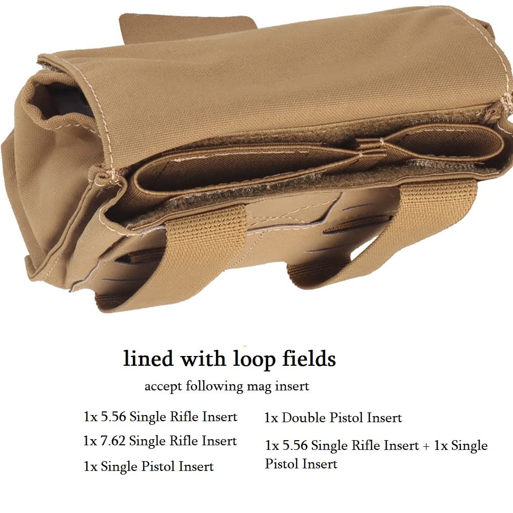 GYDEHUTJ Molle Multi-Use Pouches, Tactical 5.56 7.62 Magazine Pouch GP Storage Bag 2 in 1 for Duty Belt Vest