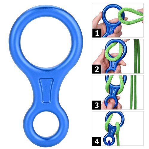 Sunicon Climbing Rescue Figure 8 Descender, 35kN Large Bent-Ear Rigging Plate Heavy Duty and High Strength Rappel Device Equipment for Rappelling Belaying Tree Climbing Aerial Silks Rigging