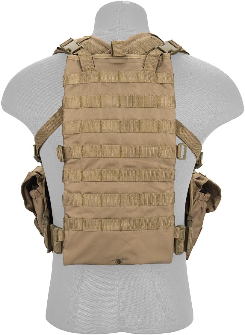 Lancer Tactical Airsoft Paintball Vest M4 M16 MOLLE Modular Chest Rig w/Quick Release Buckles (Small to Extra Large)