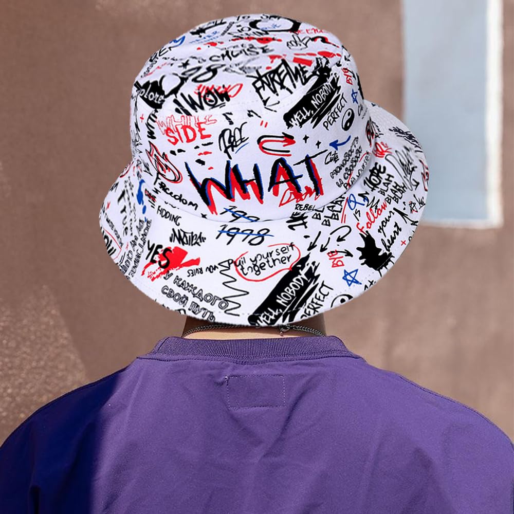 Nanwansu Packable Reversible Printed Bucket Hat Unisex for Men Women Beach Fisherman Cap