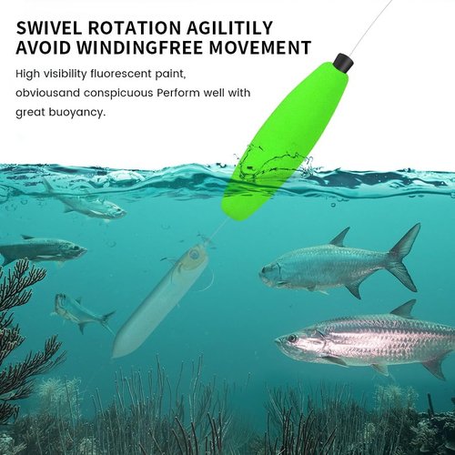 YOTO Peg Floats for Catfish Crappie,Foam Cigar Slip Fishing Corks Bobbers for Santee Rig