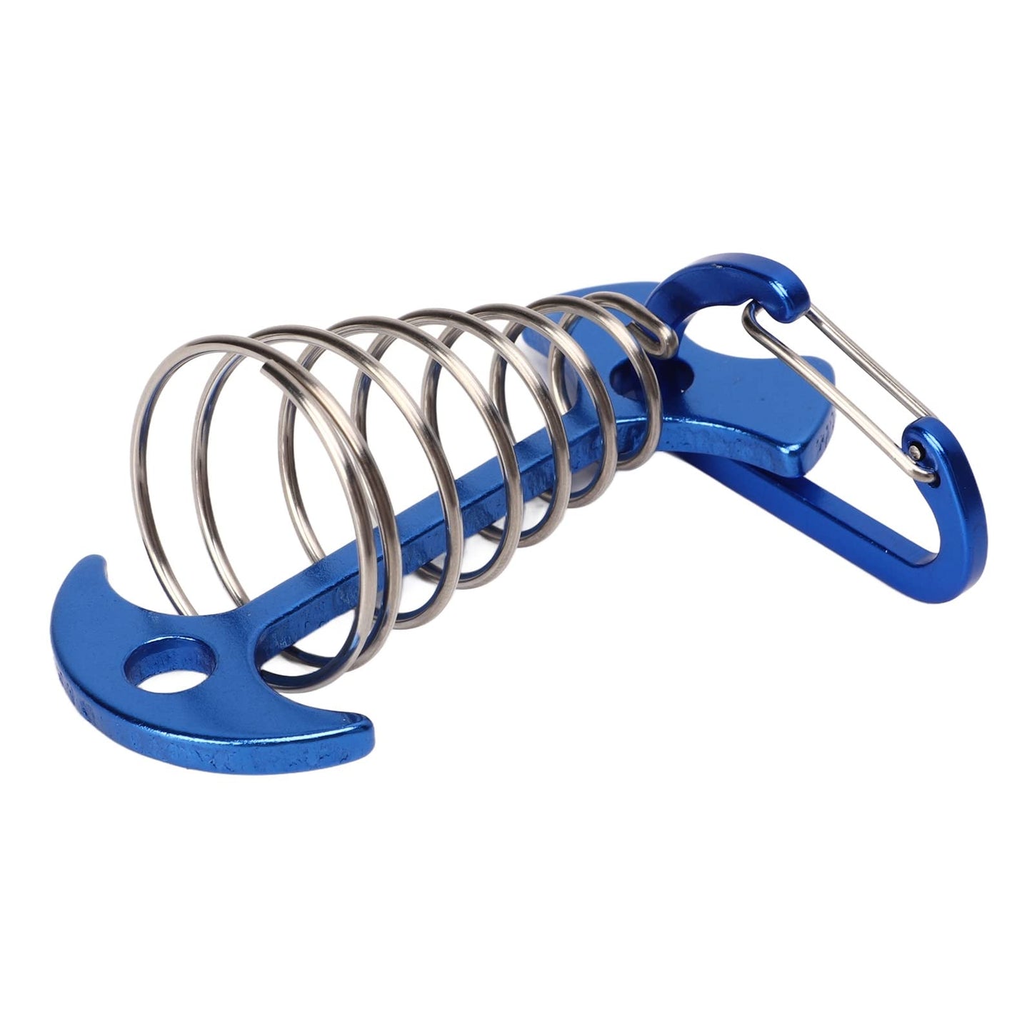 Socobeta Fishbone Tent Stakes, Easy Locking Tent Fixing Anchor Pegs Anti Slip 5pcs Adjustable Sturdy Spring Buckle Aluminum Alloy for Traveling(Blue)