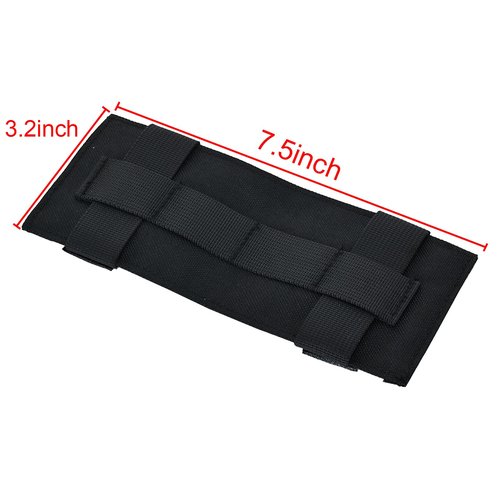 Molle Patch Panel Hook&Loop Adapter Panel for DIY Patch Badges Tactical Molle Hook and Loop Panel Molle Panel for Badges and Insignia Patches 7''x3.4'‘ 2Pack (Black)