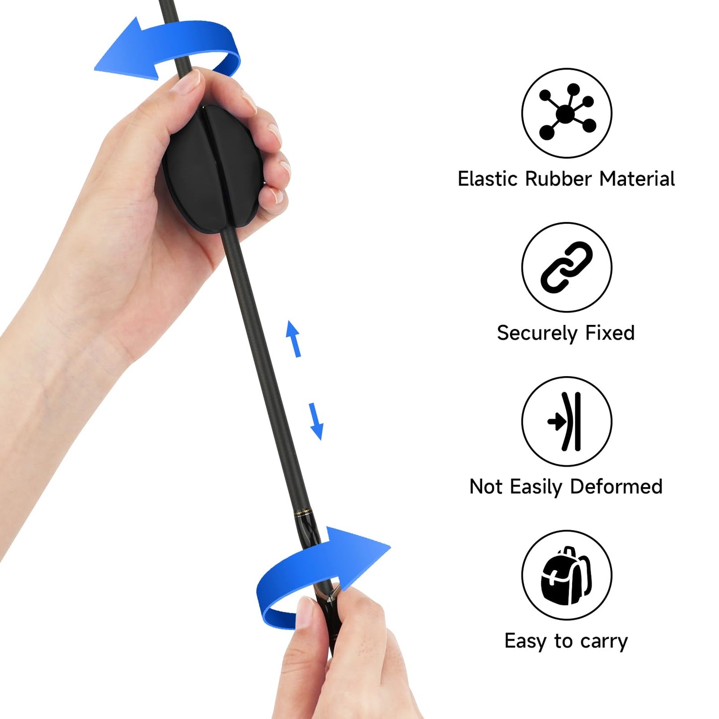 SAN LIKE Fishing Rod Racks 6PCS Portable Rod Puller Protector, Nice Fishing Gifts for Men Women, Black