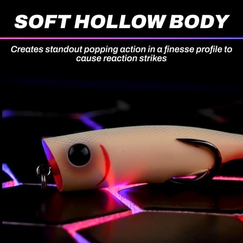 SNAG PROOF Zoo Pop Topwater Super Soft Hollow Body Lure | 3/8 oz, Bone
