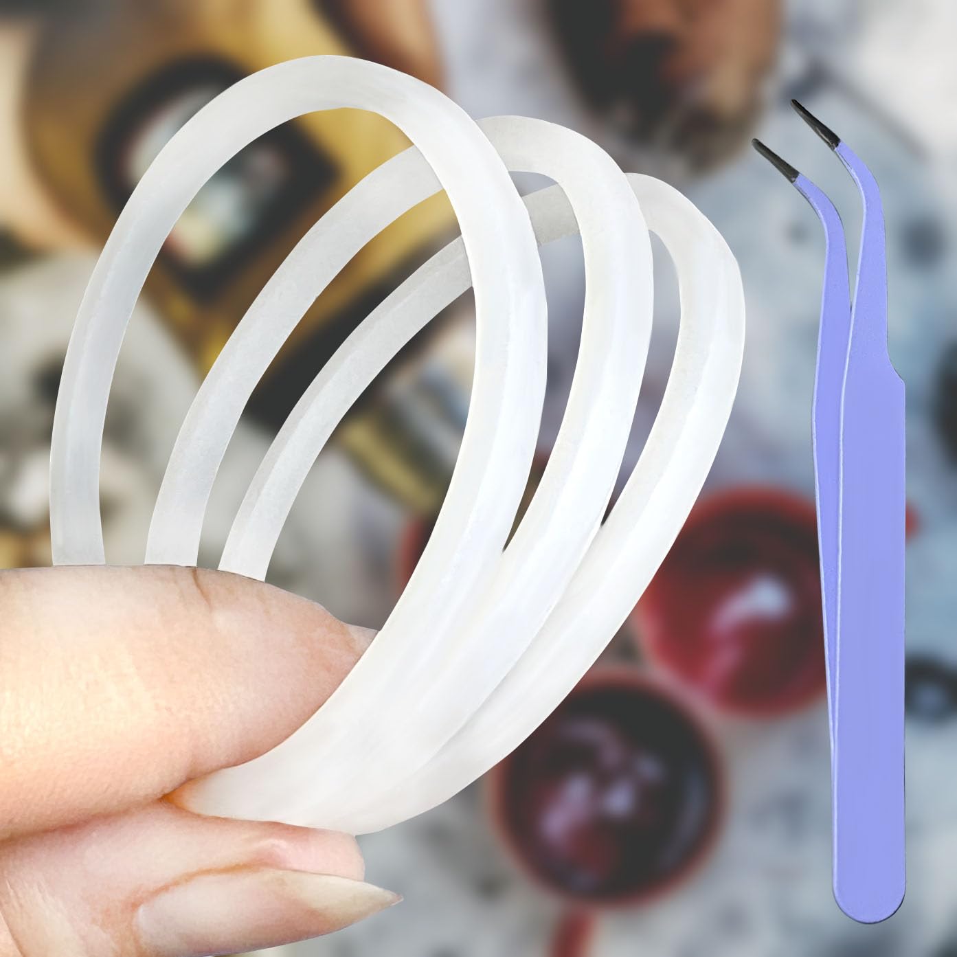 6 Pcs Water Bottle Gasket Replacement for Hydro Flask Wide Mouth Flip Lid, Silicone Water Bottle O Rings, Gasket Seals,Compatible with, Hydroflask Replacement Gasket,2 Inch with Tweezers