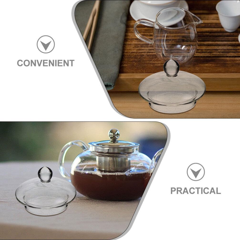 Kichvoe Replacement Glass Teapot Lid Cover for Teapots Easy to Use Teapot Accessory for Family Party and Camping