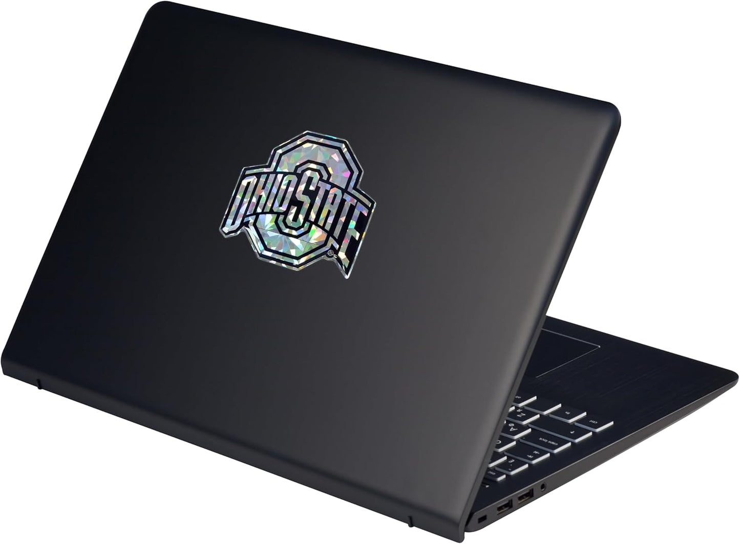 Elektroplate Officially Licensed Ohio State Silver Reflective Decal | Premium 3D Doming All Weather Sticker for Car, Water Bottle, Laptop, Window, Cooler, Bumper, Toolbox, Phone | Made in The USA