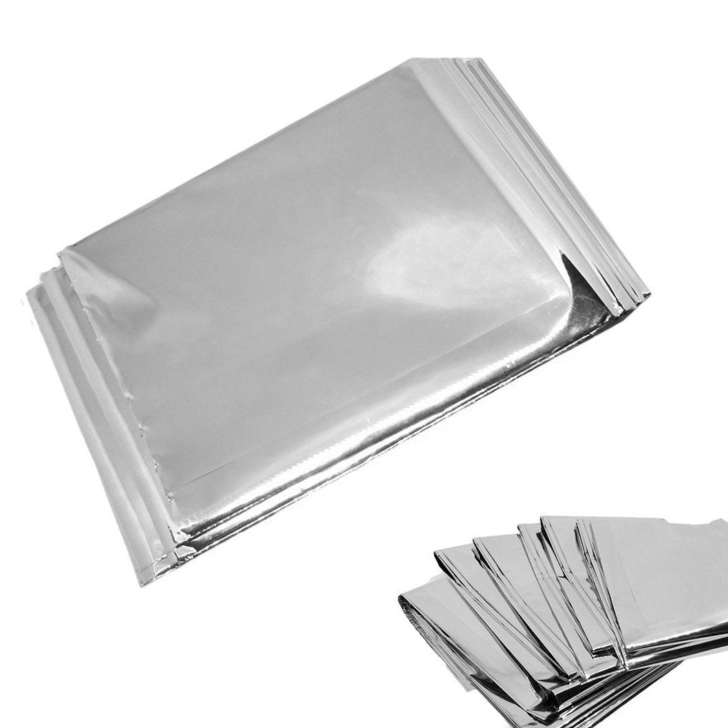 20 Pack Emergency Mylar Thermal Blankets, 54" x 84" - by Science Purchase, Silver,Large, 73MYLARPK20