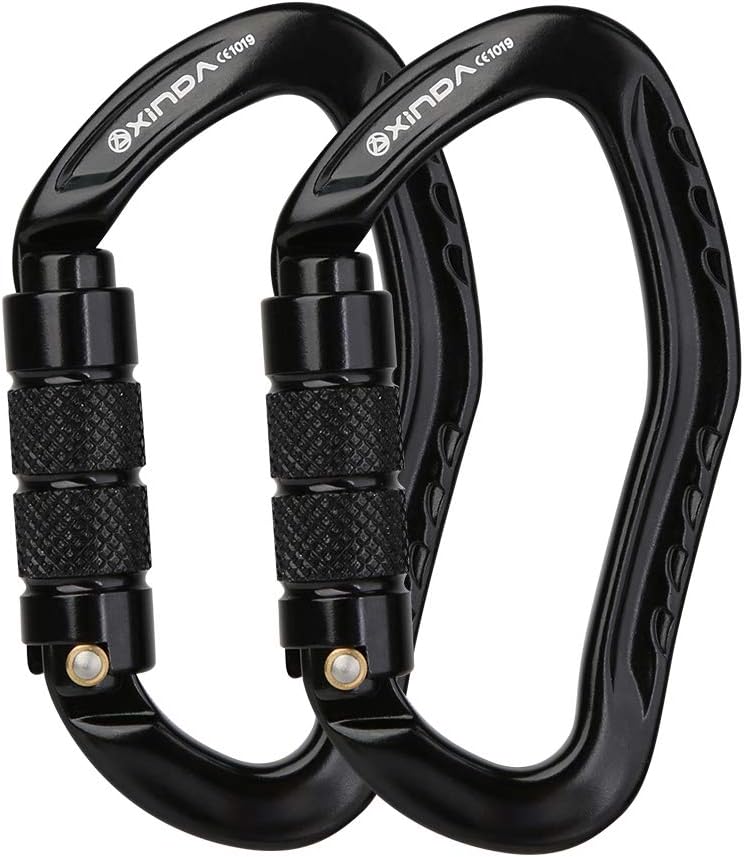 22KN Auto Locking Carabiner Clip - Twist Lock Climbing Carabiner CE UIAA Certified, Heavy Duty Carabiners for Climbing,Rappelling,Hammock,Hiking,Camping