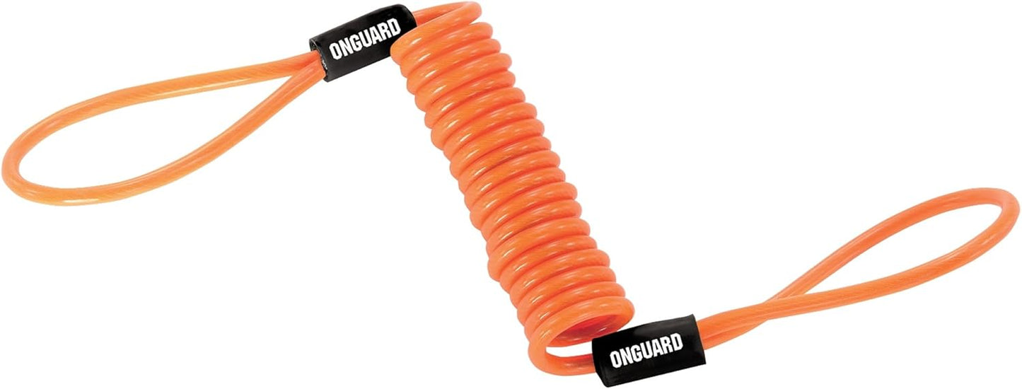 OnGuard Safety Coiled Disc Lock Reminder Cable, Orange