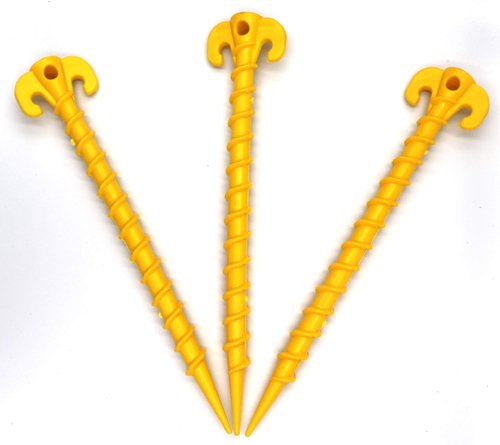 FGen 10pcs Threaded Nail Plastic Nail Tent Tent Canopy Picnic Mat Nail Stability Spiral Screw Assembly