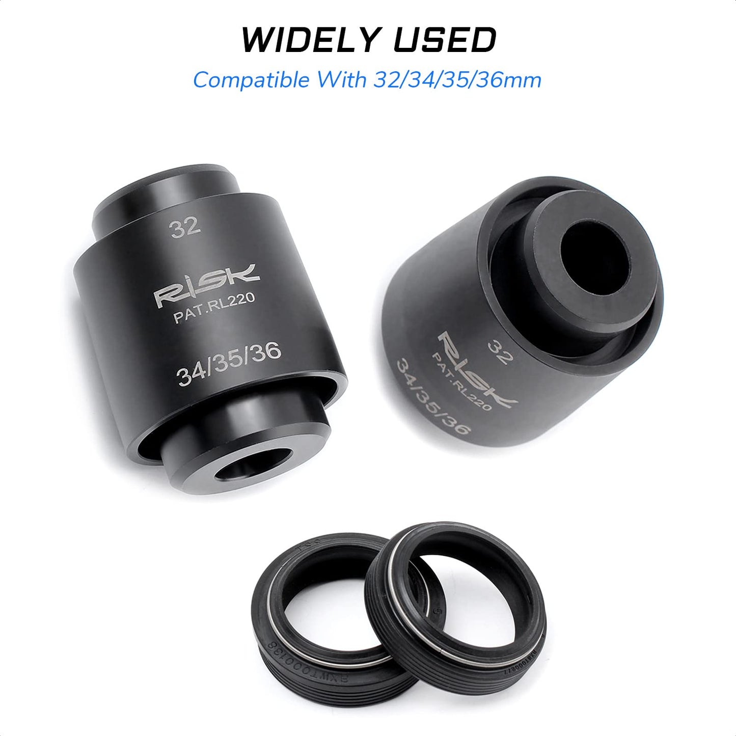 KIEVODE 4 in 1 Dust Seal Installation Tool for Bike Suspension Forks - Bicycle Fork Dust Seal Driver Wiper Installation Tool Guide for 32mm 34mm 35mm 36mm Fox Rockshox and More