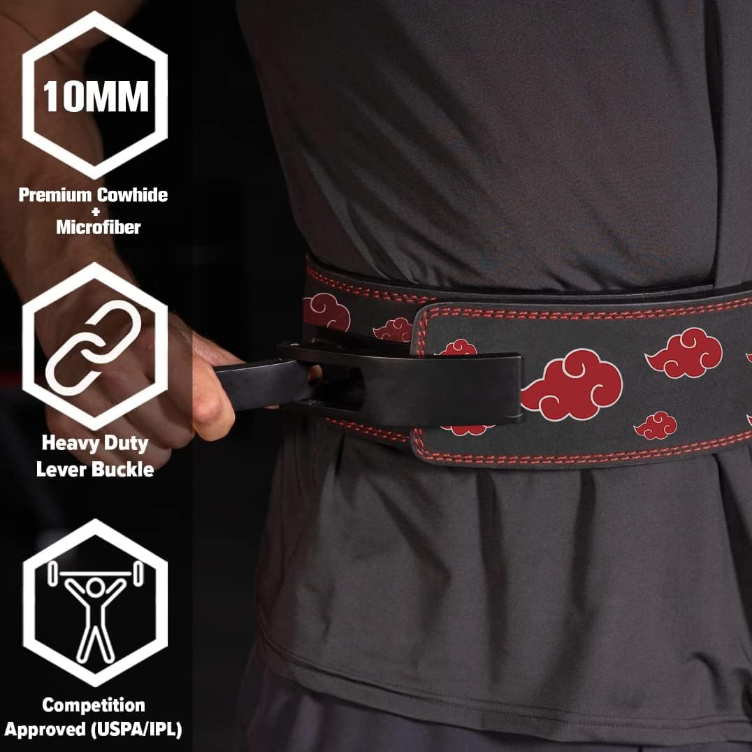 Akatsuki Weight Lifting Lever Belt | 10mm Premium Leather Weightlifting Belt for Powerlifting, Bodybuilding, Deadlift, Squats, Exercise Workout | Heavy Duty Best for Men & Women (Medium)