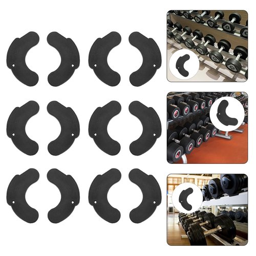 Yardenfun 6 Pairs Dumbbells Shockproof Pad Weight Grips Lifting Weights Workout Rack Squat Foam Pad Hip Thrust Pad Portable Gym Machine Non Dumbbells Jack Appendix Non-Slip Fitness Rubber