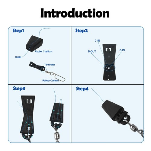 EUPHENG 10PCS Downrigger Cable Terminator Kit, Fast & Reliable, No Special Tools Required, Ideal for Both Salt and Freshwater