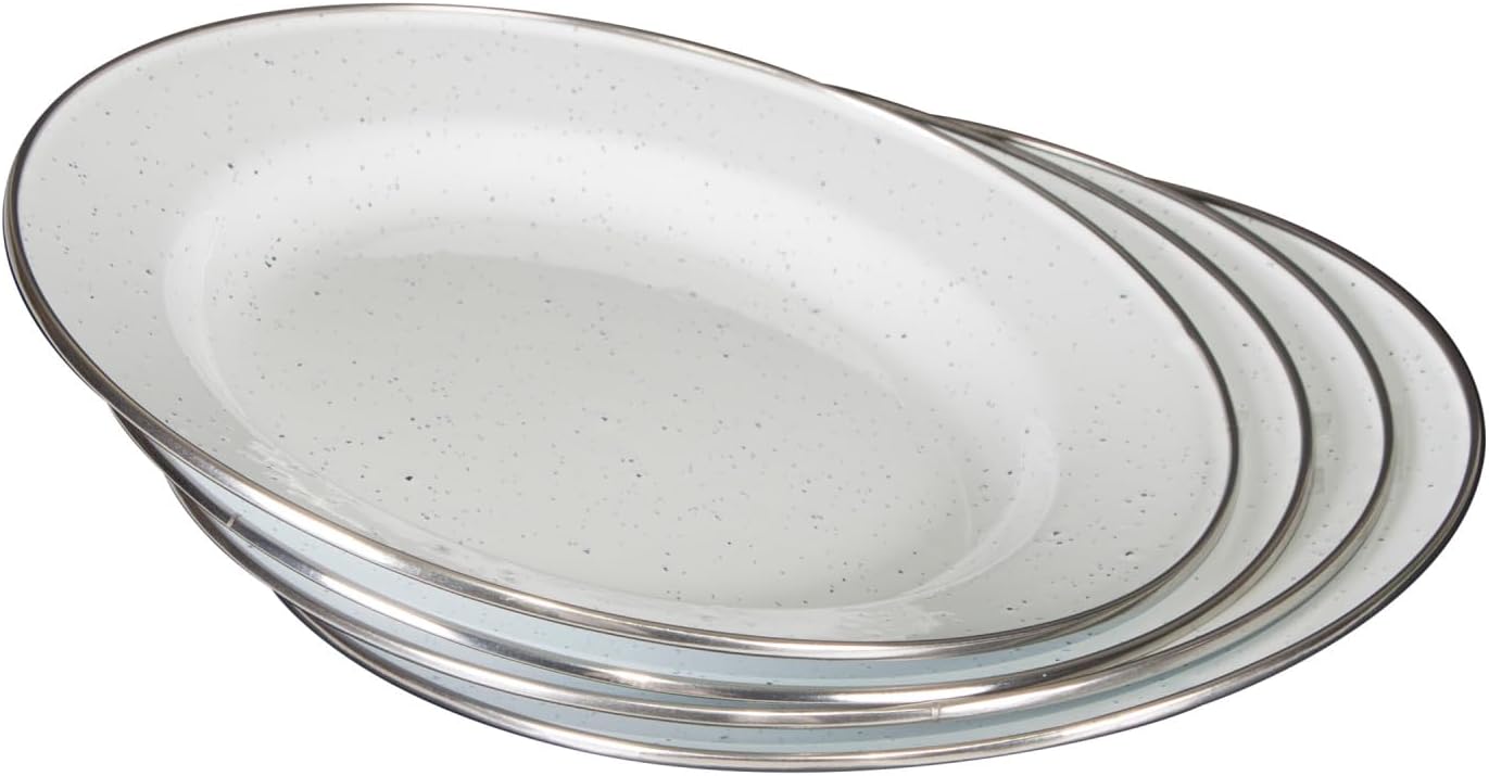 Stansport 24-Piece Enamel Camping Tableware Set