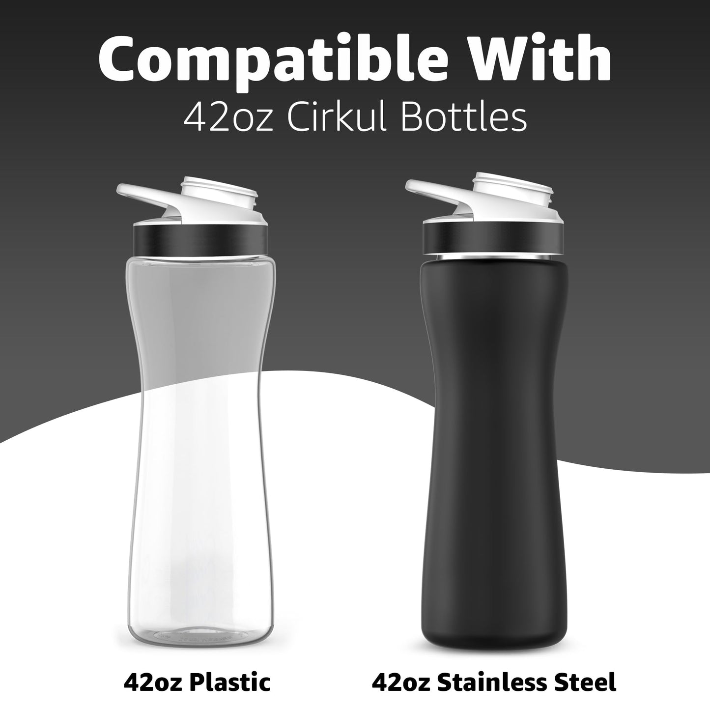 Jmoe USA 42oz Sleeve for Cirkul Water Bottle | Fits Plastic and Stainless Steel Bottles | Neoprene Sweat Absorbing Material | Fitted Design | 2-Pack | Insulated Cover (Black)