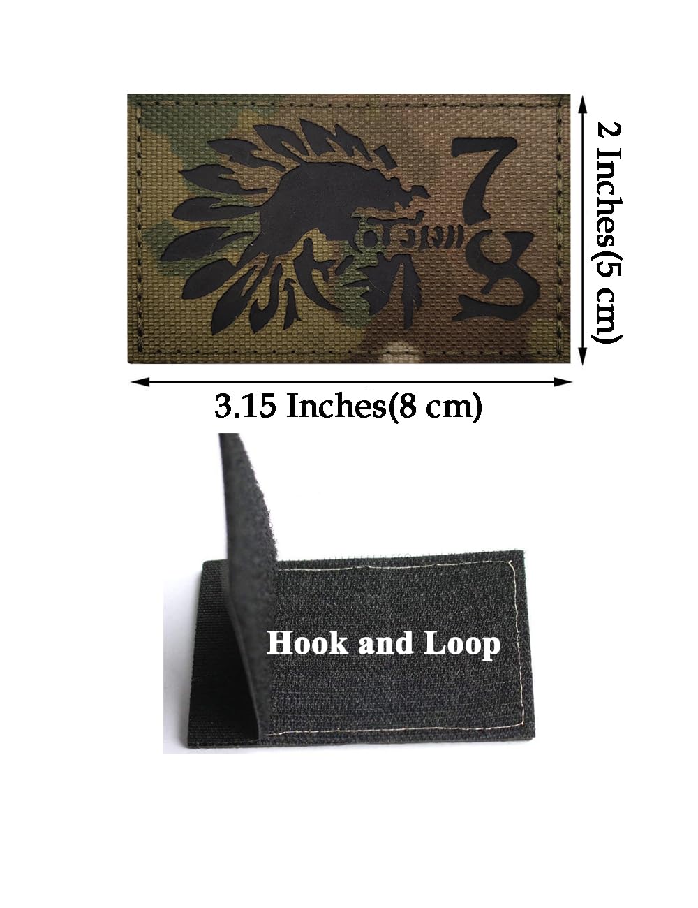 AliPlus 2 PCS American Indian IR Reflective Patch - Tactical Military Morale Patch with Hook and Loop Backing