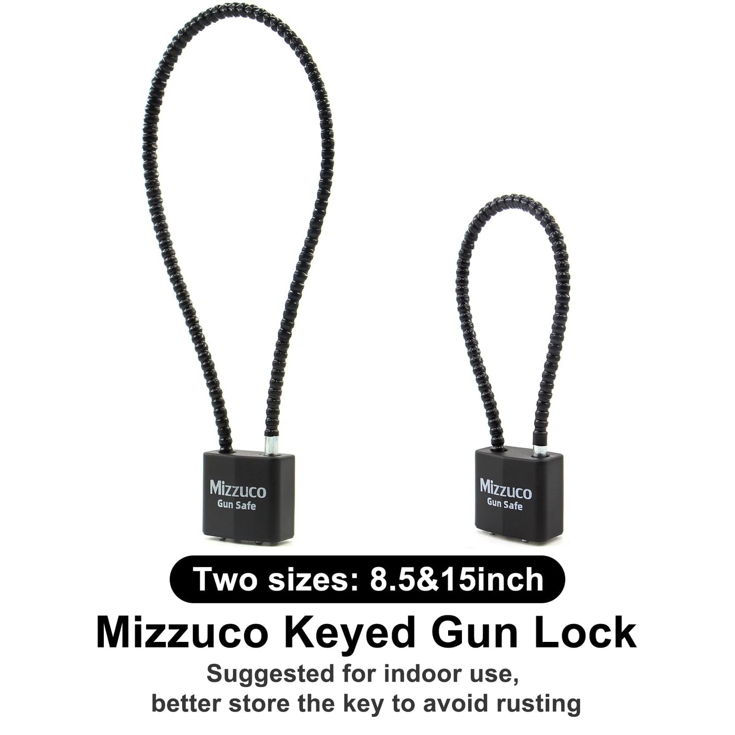 Cable Gun Locks with Keys Simple Operation 15" Compatible with Pistols, Handguns, Rifles, and Shotguns, Home and Storage for Firearm Locking and Safety 1PC