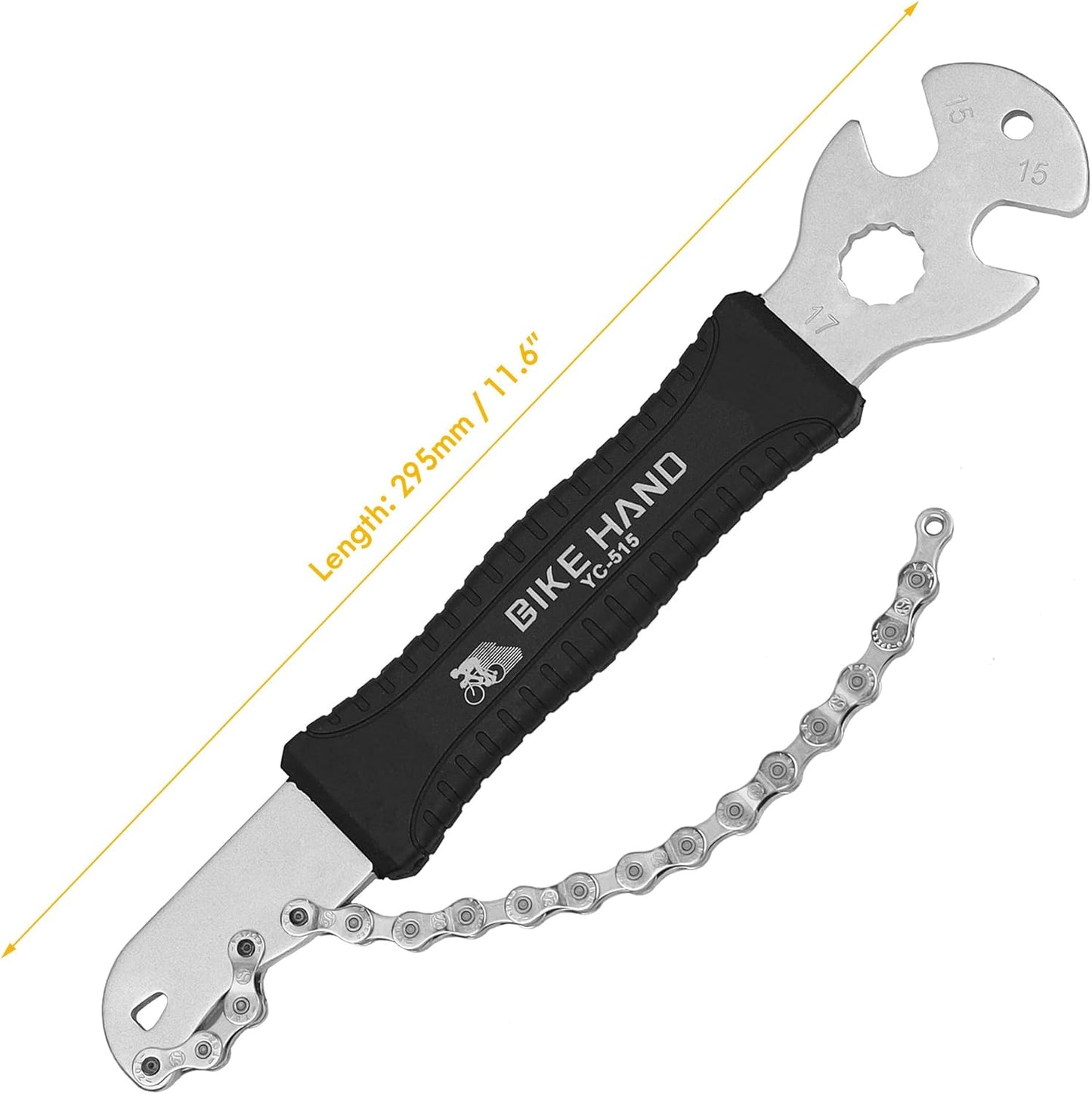 BIKE HAND 2 in 1 Bicycle Cassette Removal Installation Tool with 15mm Pedal Wrench - Compatible with Shimano Sram HG System 7-12 Speed