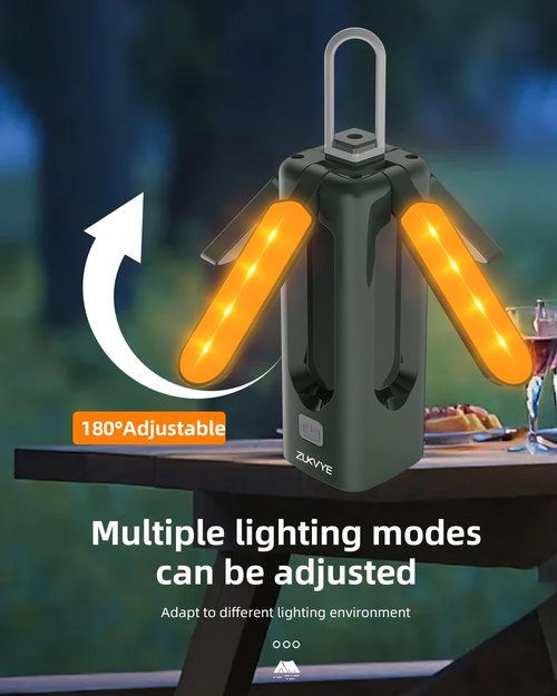 ZUKVYE 2 Pack Rechargeable LED Camping Lantern - Waterproof Tent Light with 8 Light Modes, Perfect for Camping, Hurricane, Emergency, Hiking, Fishing