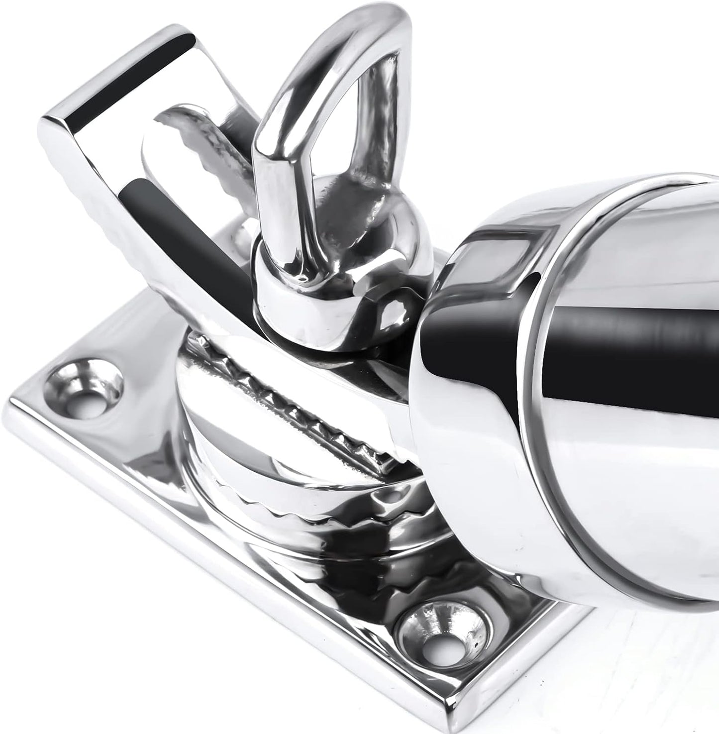 All Angle Deck-Mount Adjustable Fishing Rod Holder - 360° Adjustable - Flange Mount 90 Degrees, Marine Quality