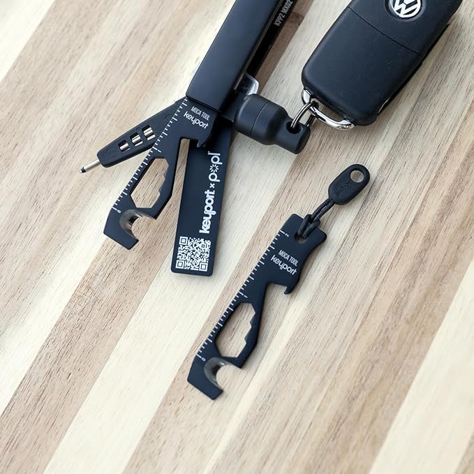 Keyport MOCA 10-in-1 Keychain Multitool (Black) | EDC Multi Tool: Pry Bar, Bottle Opener, Screwdriver, Box Opener, Cord Cutter & More | TSA Key Tool | EDC Gear | Key Organizer, Key Chain Compatible
