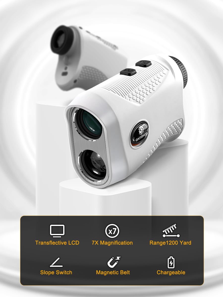 Golf 1200 Yards Laser Rangefinder with Slope and Pin Lock Vibration Mode Continuous Scan 7X Magnification Range Finder with Rechargeable Battery,High-Precision Flag