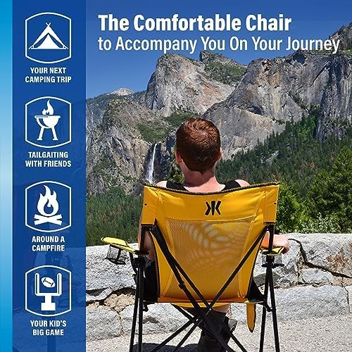 Kijaro Portable Camping Chairs - Enjoy the Outdoors with a Versatile Folding Sports Chair for Outdoor & Lawn - Dual Lock Feature Locks Position – Hallet Peak Gray