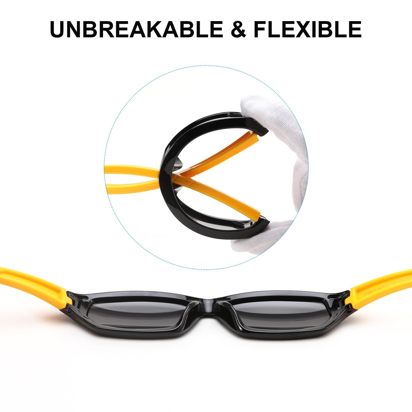 Karsaer Vision Polarized Kids Sunglasses UV400 Protection Flexible TPEE Rubber Frame Baseball Shades for Boys Girls Ages 3-12