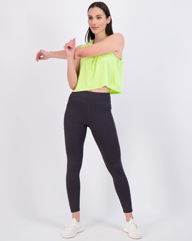 Real Essentials 5 Pack: Women's Dry Fit Crop Summer Tank Top - Gym Yoga Workout Sports Tee (Available in Plus Size) Set 5, M