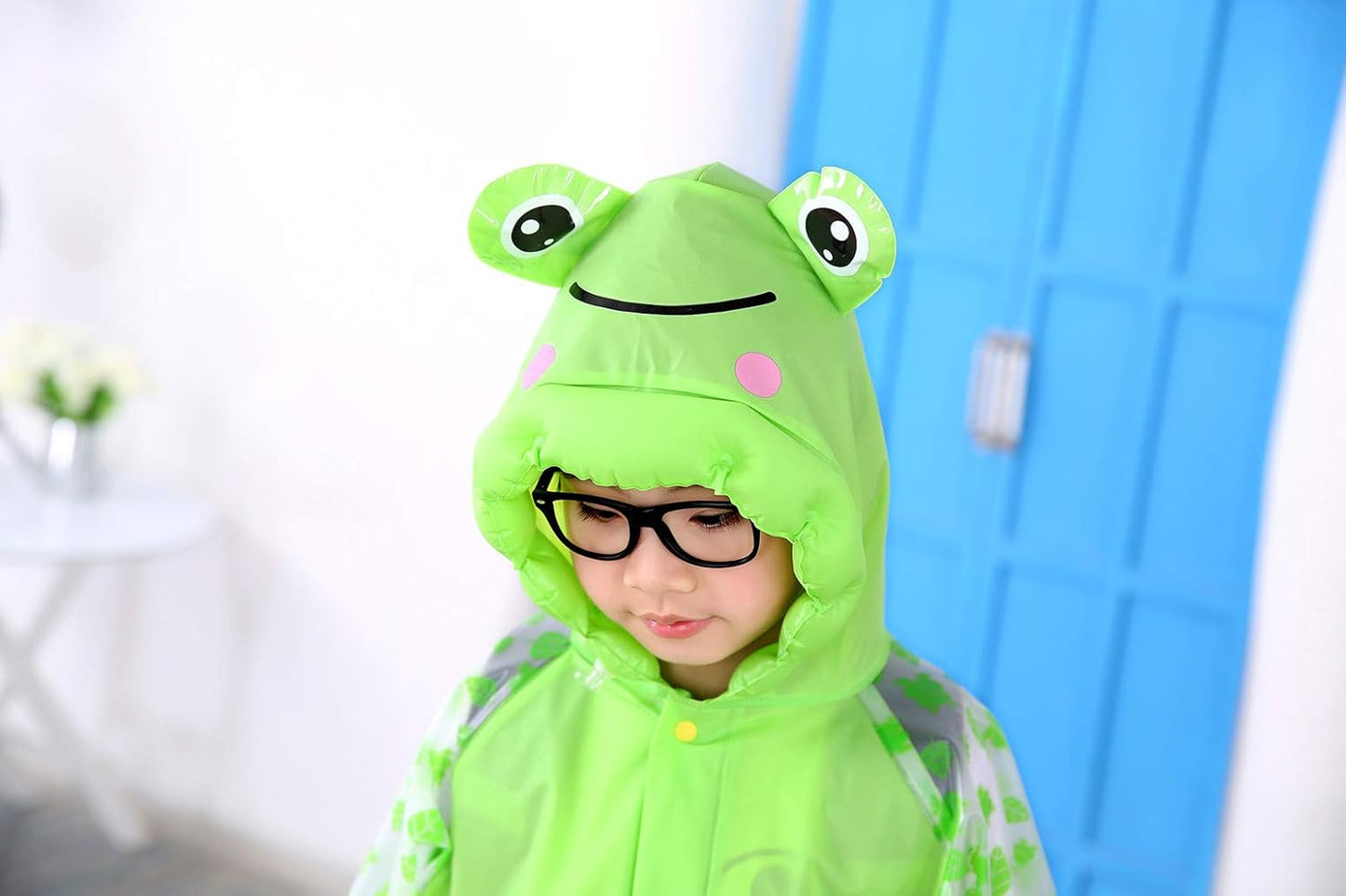 Kids Rain Coat for Kids Raincoat Girls Boys Reusable Rain Poncho Jacket Gear Schoolbag Position Packable Rainwear