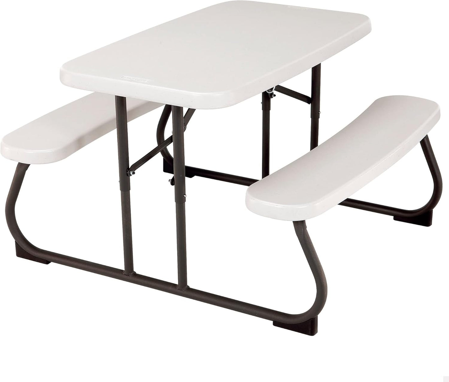Lifetime 80373 Portable Folding Camping RV Picnic Table and Bench Set, Almond