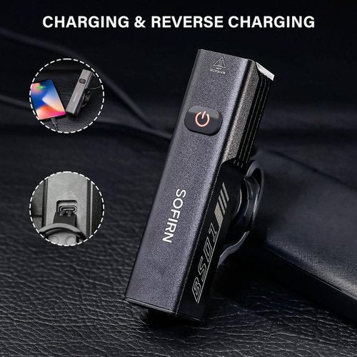 Bike Lights for Night Riding - Sofirn BS01 Super Bright Bike Headlight, USB C Rechargeable, IP65 Waterproof Front Bike Light Gift for MTB Day Night Riding Urban Cyclists, with Quick Release Bracket