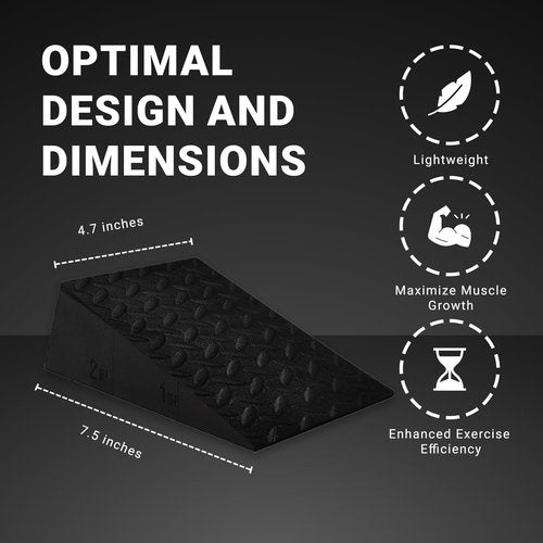 Generic Squat Wedge Block for Heel Elevated Squat 2 Pcs Set, Improve Mobility Balance and Strength Performance Weightlifting Calf Stretcher Slant Board for Squat