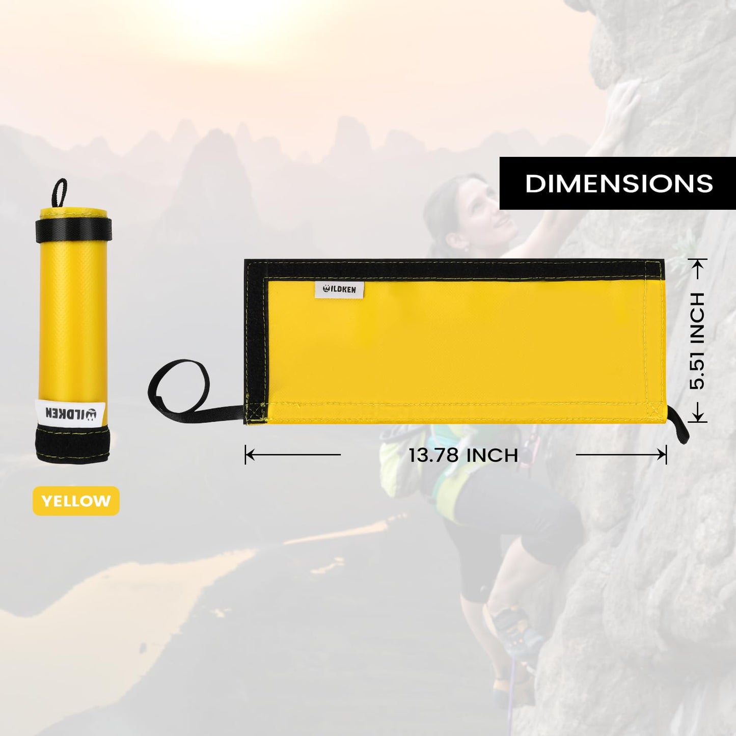 WILDKEN Rope Protector Rock Climbing Arborist Rope Protector Sleeve Rappelling Abseiling Equipment (Yellow)